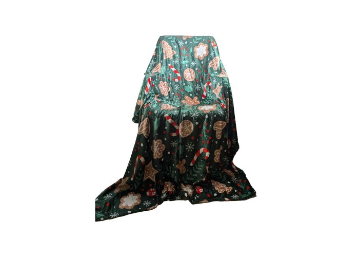 Xριστουγεννιάτικη κουβέρτα fleece, πράσινη μονή 150x200εκ. Xριστουγεννιάτικη κουβέρτα fleece, πράσινη μονή 150x200εκ.