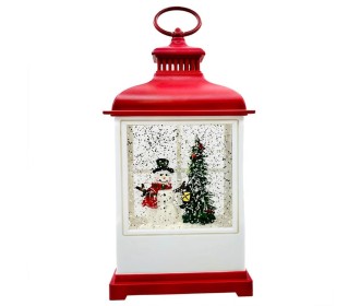 Χριστουγεννιάτικo φωτιζόμενο φανάρι με χιόνι και μουσική, Υ22x12x7,5εκ. Χριστουγεννιάτικo φωτιζόμενο φανάρι με χιόνι και μουσική, Υ22x12x7,5εκ.