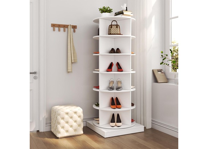 Παπουτσοθήκη περιστρεφόμενη Nextdeco λευκή 6 επιπέδων Υ137x∅60 εκ. Παπουτσοθήκη περιστρεφόμενη Nextdeco λευκή 6 επιπέδων Υ137x∅60 εκ.