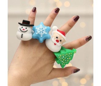 Δαχτυλίδι χριστουγεννιάτικο φωτιζόμενο 4x4εκ. 6 σχέδια κοκτέηλ Δαχτυλίδι χριστουγεννιάτικο φωτιζόμενο 4x4εκ. 6 σχέδια κοκτέηλ