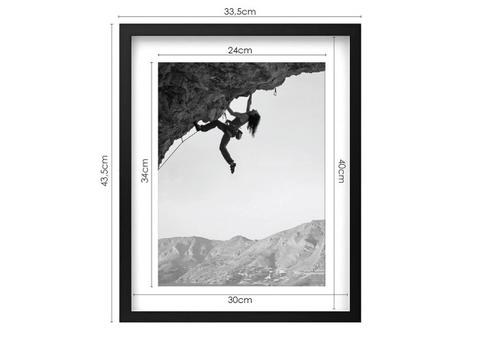 Κορνίζα τοίχου ξύλινη μαύρη με ακρυλικό τζάμι Υ40x30εκ.