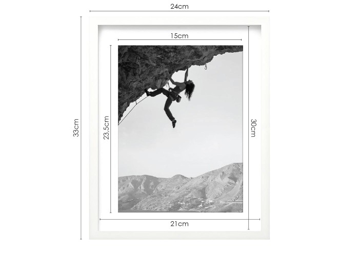 Κορνίζα τοίχου ξύλινη λευκή με ακρυλικό τζάμι Υ30x21εκ. Κορνίζα τοίχου ξύλινη λευκή με ακρυλικό τζάμι Υ30x21εκ.