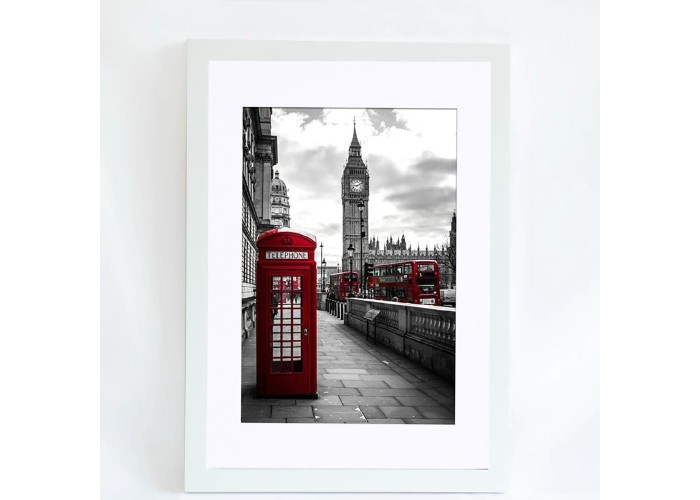 Κορνίζα τοίχου ξύλινη λευκή με ακρυλικό τζάμι 60x40εκ. Κορνίζα τοίχου ξύλινη λευκή με ακρυλικό τζάμι 60x40εκ.