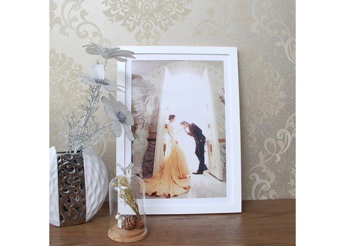 Κορνίζα τοίχου ξύλινη λευκή με ακρυλικό τζάμι 60x40εκ. Κορνίζα τοίχου ξύλινη λευκή με ακρυλικό τζάμι 60x40εκ.