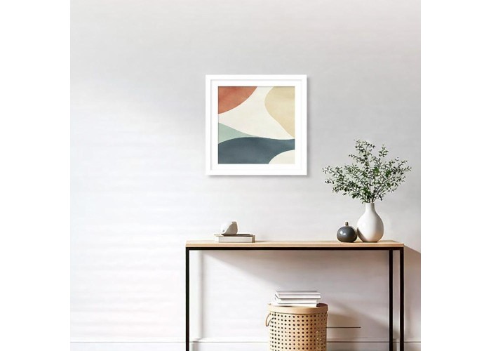 Κορνίζα τοίχου ξύλινη λευκή με ακρυλικό τζάμι 40x40εκ. Κορνίζα τοίχου ξύλινη λευκή με ακρυλικό τζάμι 40x40εκ.