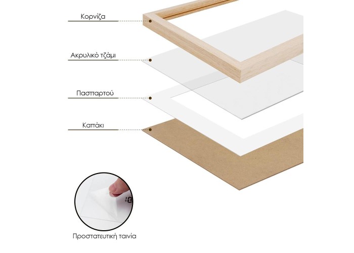 Κορνίζα τοίχου ξύλινη με ακρυλικό τζάμι 30x30εκ. Κορνίζα τοίχου ξύλινη με ακρυλικό τζάμι 30x30εκ.