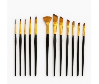 Πινέλα ζωγραφικής κοντή λαβή σετ 12 τεμαχίων Πινέλα ζωγραφικής κοντή λαβή σετ 12 τεμαχίων