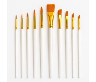 Πινέλα ζωγραφικής κοντή λαβή σετ 10 τεμαχίων Πινέλα ζωγραφικής κοντή λαβή σετ 10 τεμαχίων