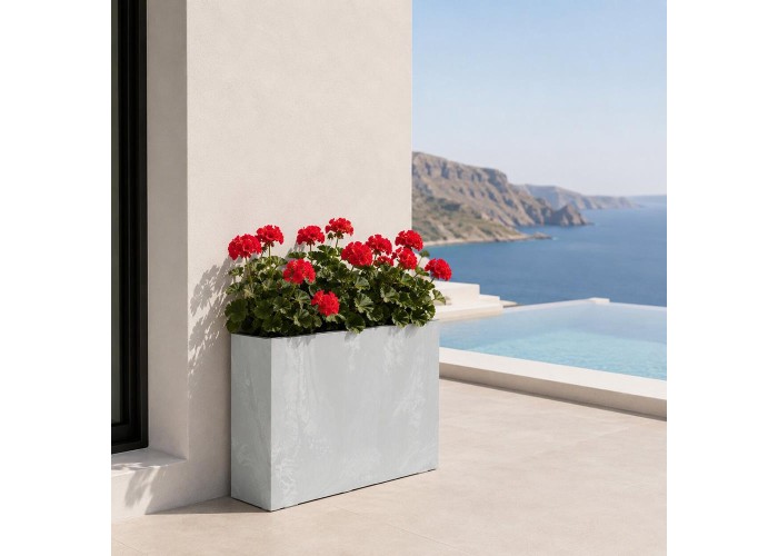 Ζαρντινιέρα ανοιχτό γκρι beton effect Y49,8x58x18εκ.