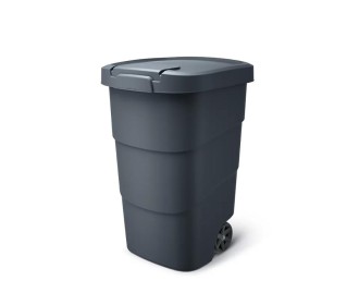 Κάδος απορριμμάτων τροχήλατος 90lt μαύρος Υ78,3x 58,3x39,4εκ,