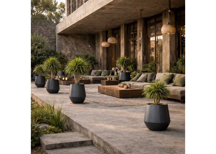 Γλάστρα - κασπώ Heos ανθρακί Υ35xΦ39,5εκ