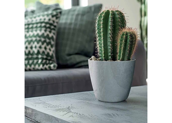 Γλάστρα - κασπώ Beton effect γκρι Y14,5xΦ15,8εκ.