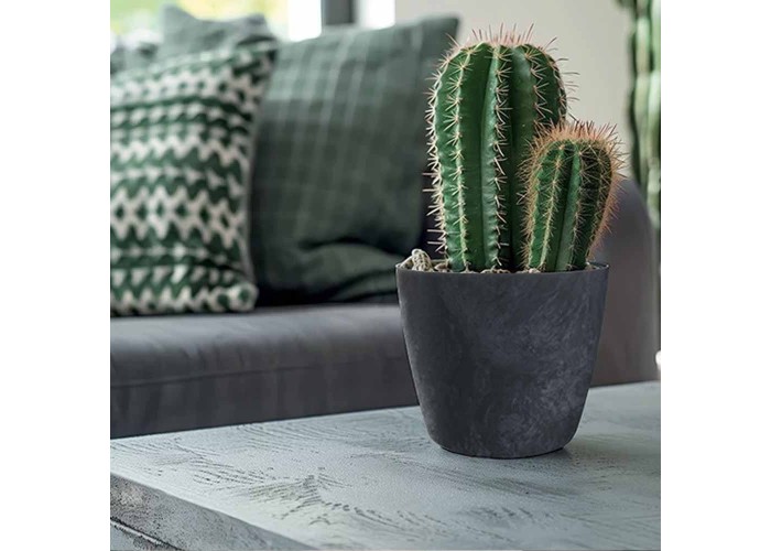 Γλάστρα - κασπώ Beton effect ανθρακί Y14,5xΦ15,8εκ.