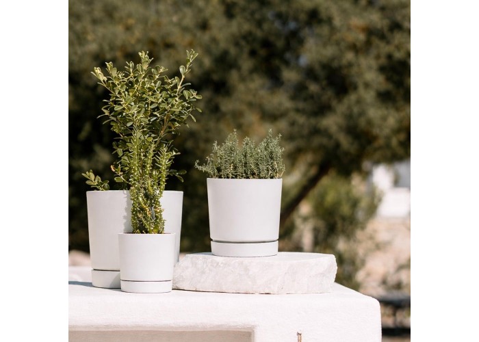 Γλάστρα Tubo μικρή λευκό Y10,9xΦ10,8εκ.
