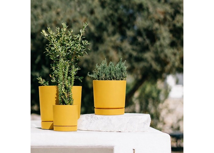 Γλάστρα Tubo μικρή μουσταρδί Y10,9xΦ10,8εκ.