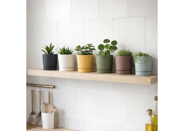 Γλάστρα Tubo μικρή μουσταρδί Y10,9xΦ10,8εκ.