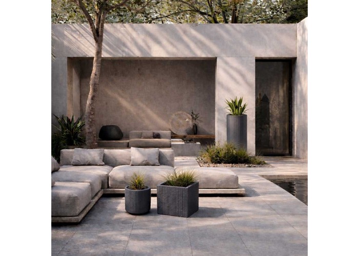 Γλάστρα - κασπώ Coro τετράγωνη γραφίτης Y36x40x40εκ. Γλάστρα - κασπώ Coro τετράγωνη γραφίτης Y36x40x40εκ.