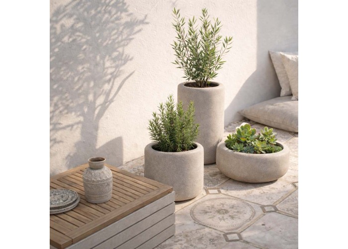 Γλάστρα - κασπώ Ulpho ψηλή μπεζ Y45xΦ40εκ. Γλάστρα - κασπώ Ulpho ψηλή μπεζ Y45xΦ40εκ.