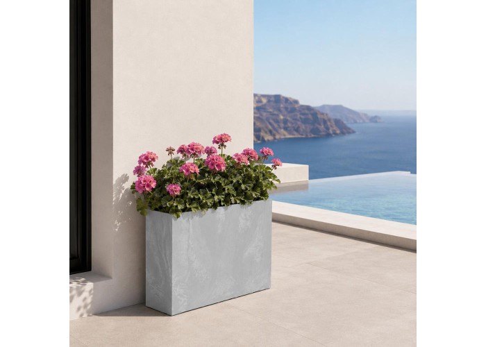 Ζαρντινιέρα γκρι beton effect Υ68,6x77x23,5εκ.