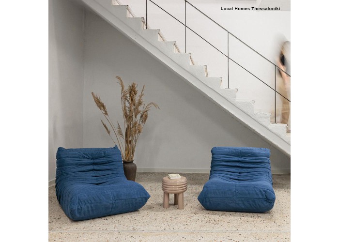Σκαμπό μεταλλικό γυαλιστερό Nextdeco μπεζ Y37x32x32εκ.