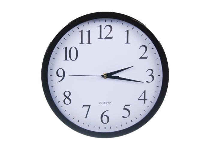 Ρολόι τοίχου Ø22εκ. μαύρο Ρολόι τοίχου Ø22εκ. μαύρο