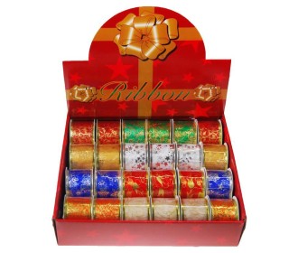 Κορδέλες χριστουγ. 5εκ. x2,7μέτρα 7 χρώματα