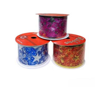 Κορδέλες χριστουγεννιάτικες 5,2εκ. x 9μ 3 χρώματα