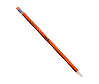 Μολύβι τριγωνικό με σβήστρα - ξύστρα πορτοκαλί 12τεμ Μολύβι τριγωνικό με σβήστρα - ξύστρα πορτοκαλί 12τεμ