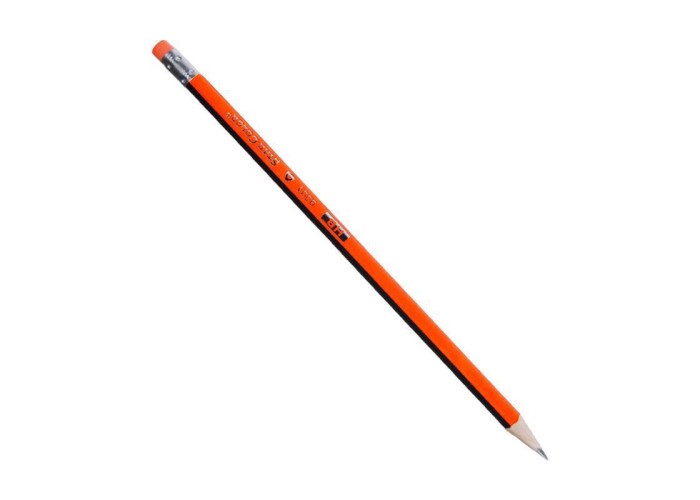 Μολύβι τριγωνικό με σβήστρα - ξύστρα πορτοκαλί 12τεμ