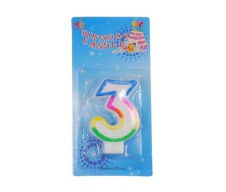 Κεράκια γενεθλίων Νο 3 σε blister