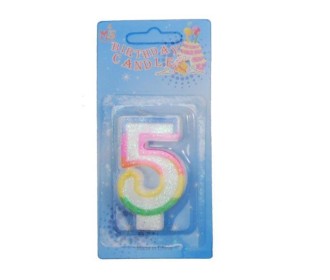 Κεράκια γενεθλίων Νο 5 σε blister
