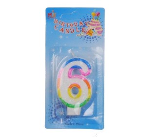 Κεράκια γενεθλίων Νο 6 σε blister