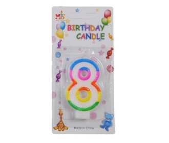 Κεράκια γενεθλίων Νο 8 σε blister