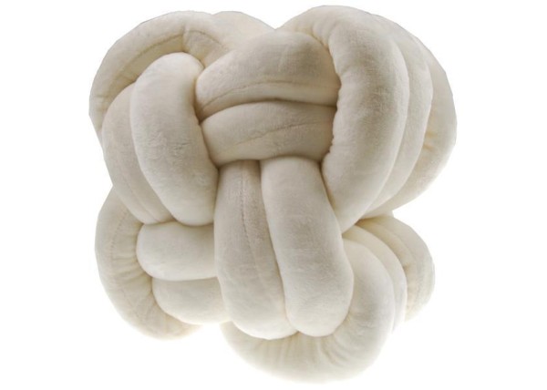 Διακοσμητικό μαξιλάρι κόμπος, λευκό 28x30x20εκ. Διακοσμητικό μαξιλάρι κόμπος, λευκό 28x30x20εκ.