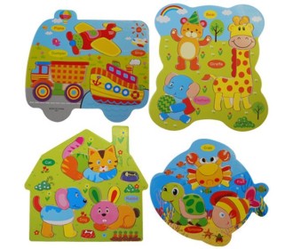 Εκπαιδευτικό παζλ ξύλινο 28,5x26.5εκ. κοκτέηλ