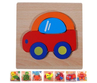 Εκπαιδευτικά παζλ ξύλινα 15x15εκ. κοκτέηλ 8 σχέδια