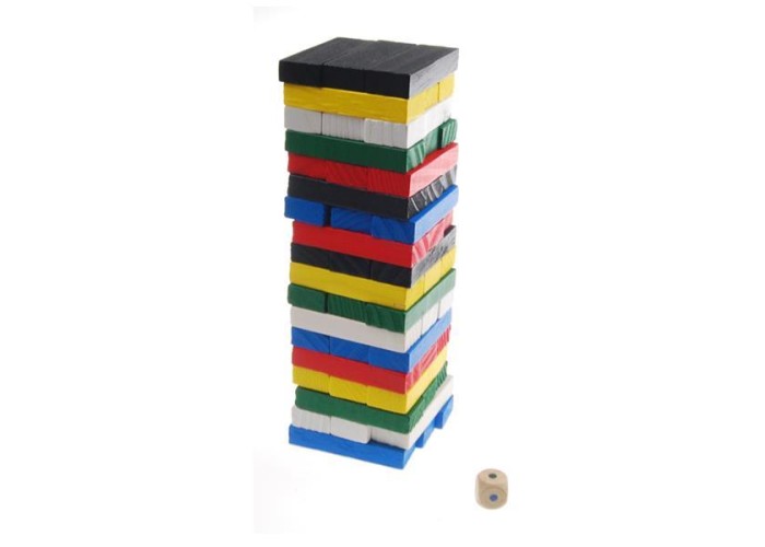 Επιτραπέζιο Jenga ξύλινο χρωματιστό 54 τεμαχίων Υ17.8x5.5x5.5εκ. Επιτραπέζιο Jenga ξύλινο χρωματιστό 54 τεμαχίων Υ17.8x5.5x5.5εκ.