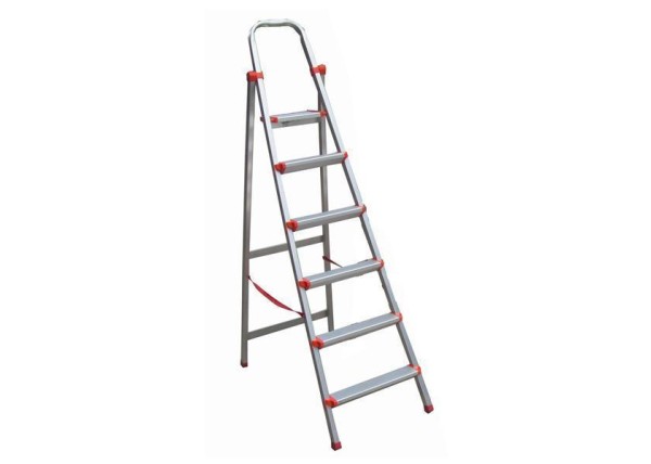 Σκάλα αλουμινίου με 6 σκαλοπάτια ασημί  Υ200εκ. Σκάλα αλουμινίου με 6 σκαλοπάτια ασημί  Υ200εκ.