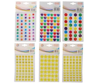 Αυτοκόλλητα 6 σχέδια, blister 10 φύλλα, 21x11,5εκ.