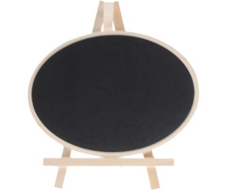 Πινακίδα μαυροπίνακα οβάλ ξύλινη Υ20x15εκ. (ή Υ15x20εκ.)