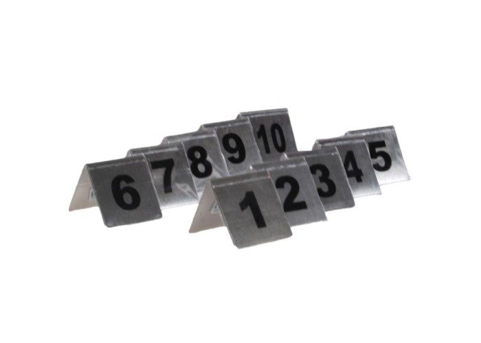 Αριθμοί τραπεζιού inox τύπου Λ, σετ 1-10 Υ7x7εκ. βάση Αριθμοί τραπεζιού inox τύπου Λ, σετ 1-10 Υ7x7εκ. βάση