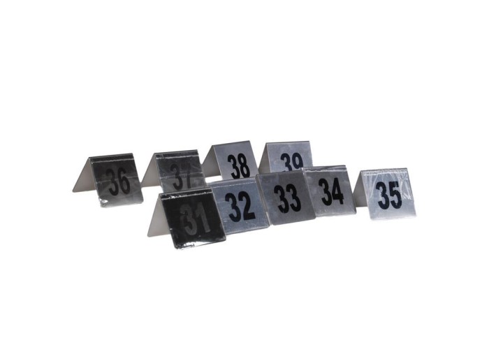 Αριθμοί τραπεζιού inox τύπου Λ, σετ 31-39 Υ7x7εκ. βάση
