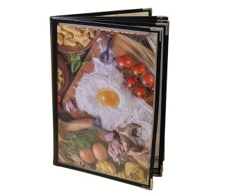 Μενού εστιατορίου μαύρο 8 σελίδες 14x21εκ