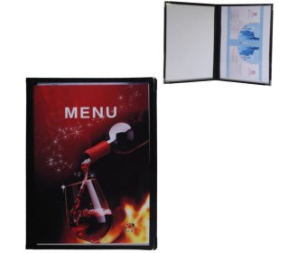 Μενού εστιατορίου μαύρο 4 σελίδες Υ29.7x21εκ