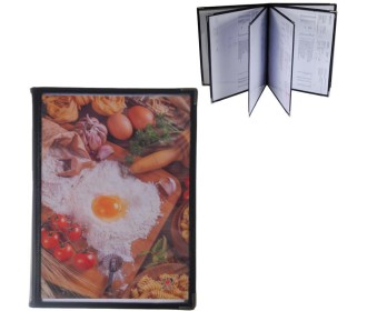 Μενού εστιατορίου μαύρο Υ29.7x21εκ. για 12 σελίδες