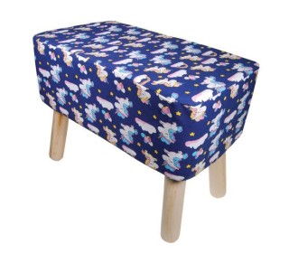 Σκαμπό υφασμάτινο Nextdeco unicorn με ξύλινα πόδια Υ37x50x27εκ. Σκαμπό υφασμάτινο Nextdeco unicorn με ξύλινα πόδια Υ37x50x27εκ.