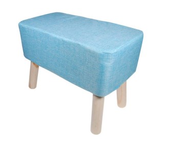 Σκαμπό υφασμάτινο Nextdeco γαλάζιο με ξύλινα πόδια Υ37x50x27εκ. Σκαμπό υφασμάτινο Nextdeco γαλάζιο με ξύλινα πόδια Υ37x50x27εκ.