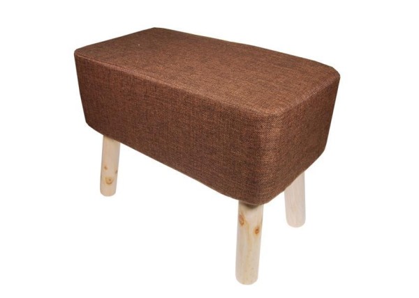 Σκαμπό υφασμάτινο Nextdeco καφέ με ξύλινα πόδια Υ37x35Ø εκ. Σκαμπό υφασμάτινο Nextdeco καφέ με ξύλινα πόδια Υ37x35Ø εκ.