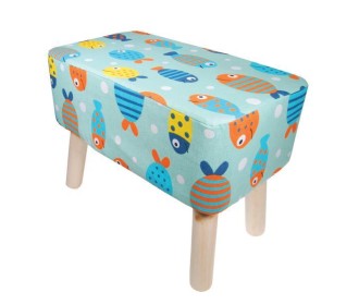 Σκαμπό υφασμάτινο Nextdeco ψαράκια με ξύλινα πόδια Υ37x50x27εκ. Σκαμπό υφασμάτινο Nextdeco ψαράκια με ξύλινα πόδια Υ37x50x27εκ.