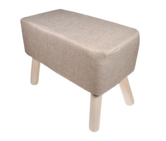 Σκαμπό υφασμάτινο Nextdeco μπεζ με ξύλινα πόδια Υ37x35Ø εκ. Σκαμπό υφασμάτινο Nextdeco μπεζ με ξύλινα πόδια Υ37x35Ø εκ.